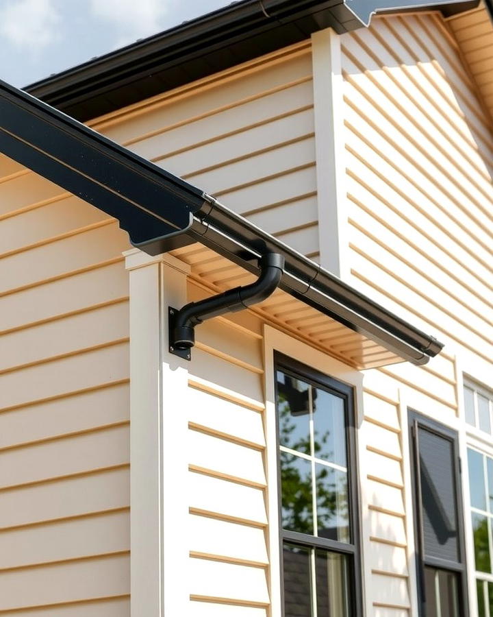 Black Gutters with Beige Siding - 30 beige and black house exterior ideas