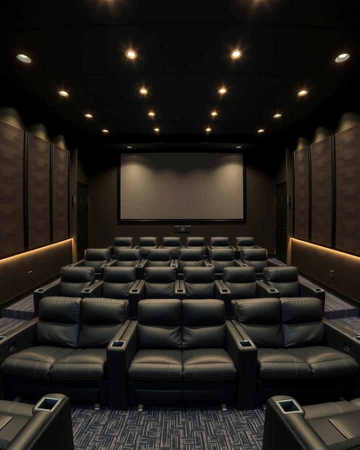 Black Home Theater - 30 black basement ideas