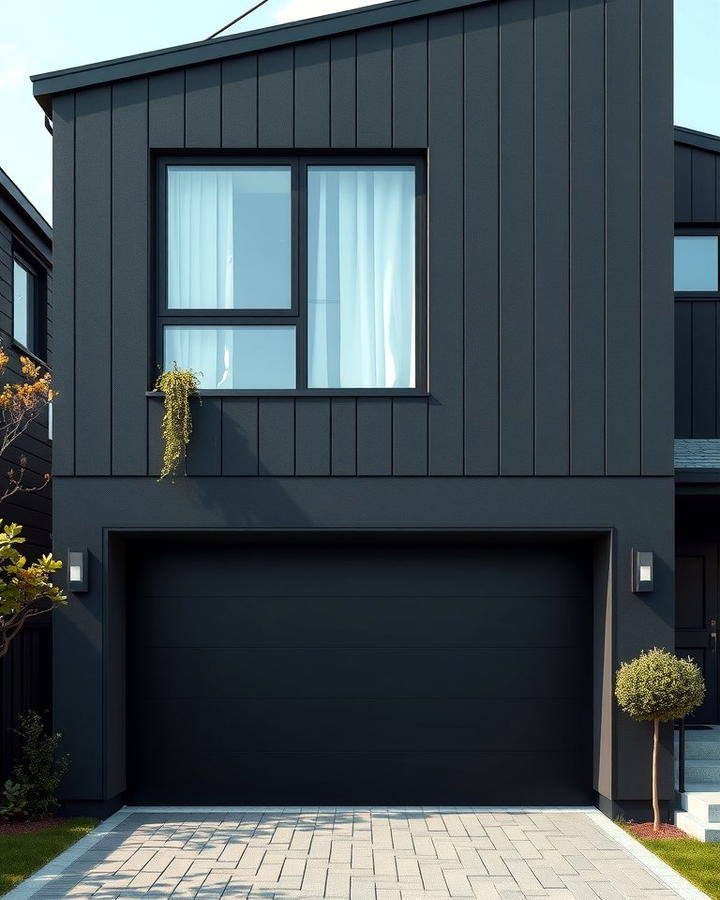 Black House with Hidden Garage - 25 Modern Black Houses