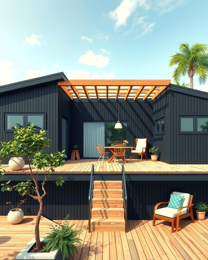 Black House with Outdoor Living Space - 25 Modern Black Houses