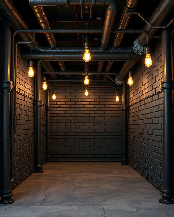 Black Industrial Design - 30 black basement ideas