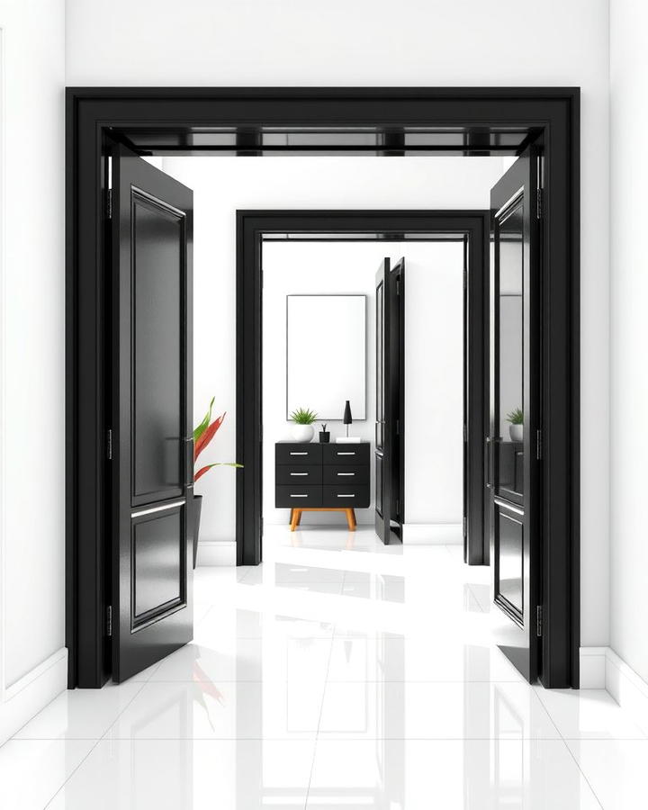 Black Interior Doors for Contrast - 25 White House Ideas With Black Doors