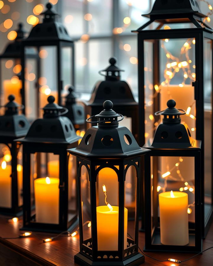 Black Lanterns - 30 Black-Themed Wedding Ideas