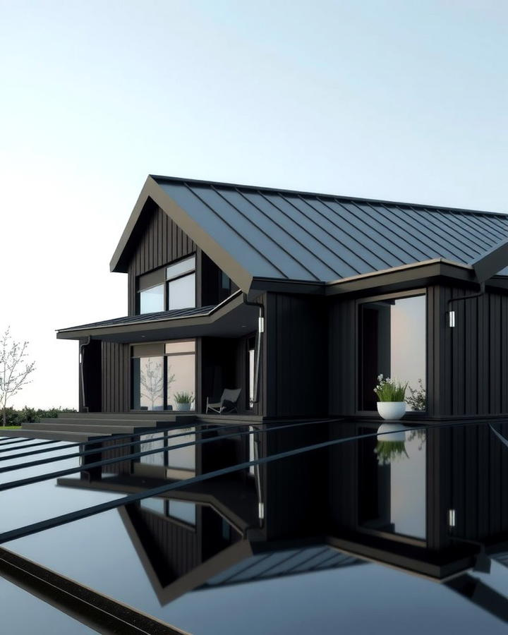 Black Metal Roofing - 25 Modern Black Houses