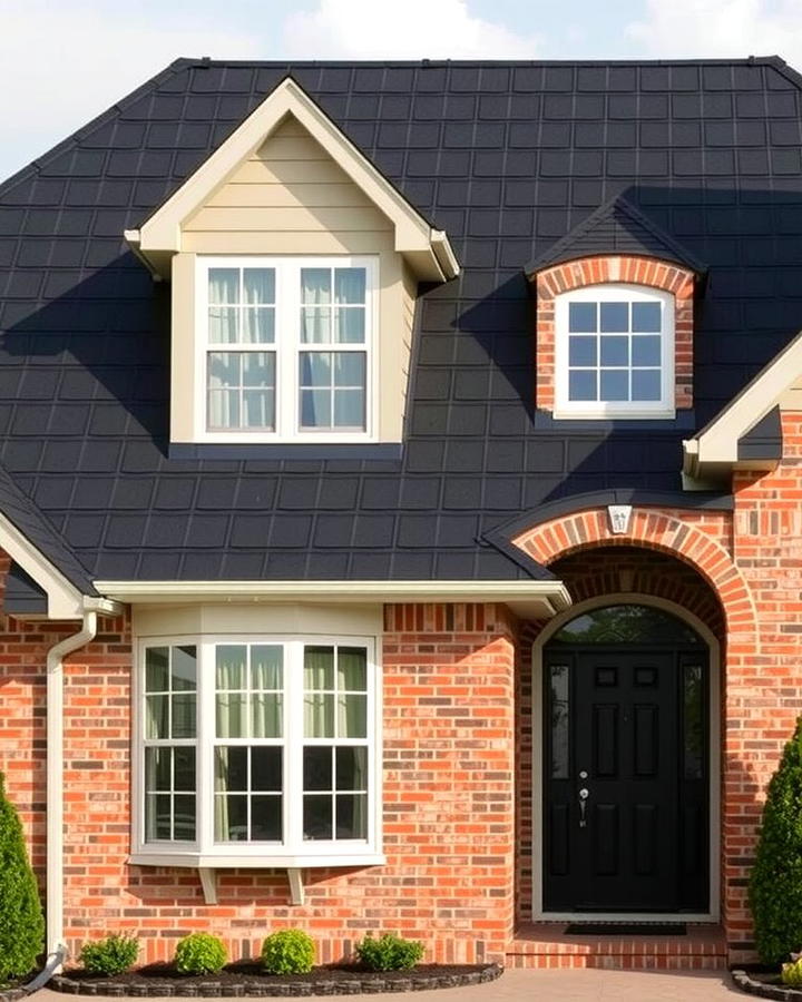 Black Roof with Brick Exterior - 30 Exterior Home with a Black Roof Ideas