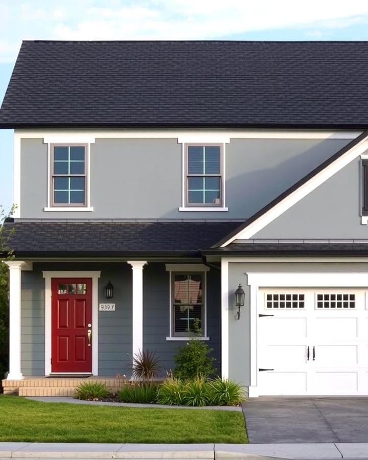 Black Roof with Gray Exterior Paint - 30 Exterior Home with a Black Roof Ideas