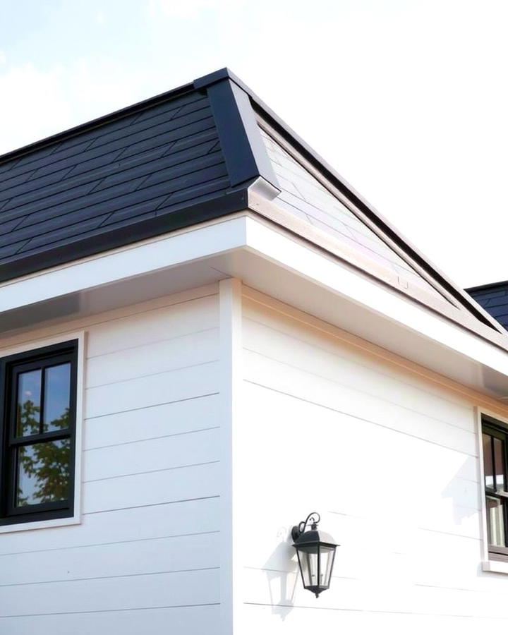 Black Roofline Accents for a Unified Look - 30 single story white house black trim