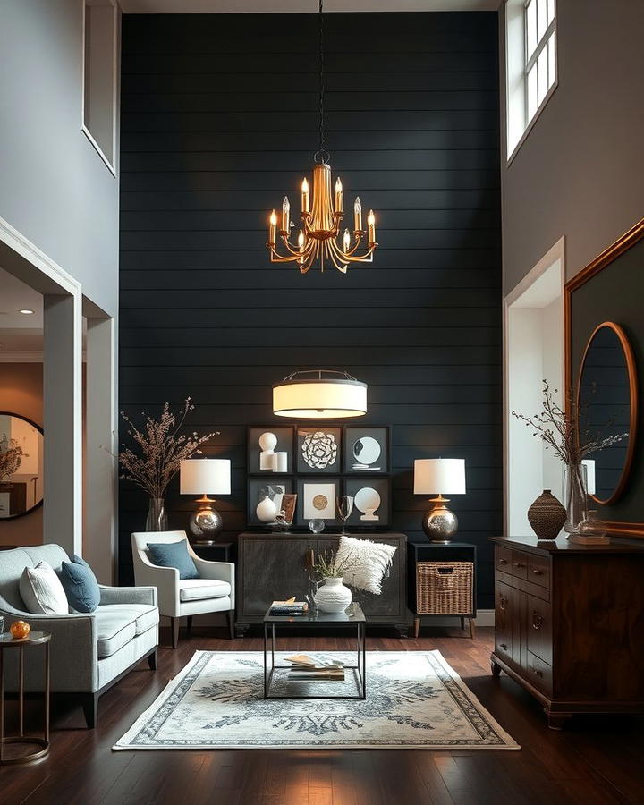 Black Shiplap Statement Wall - 25 Shiplap Wall Entryway Ideas