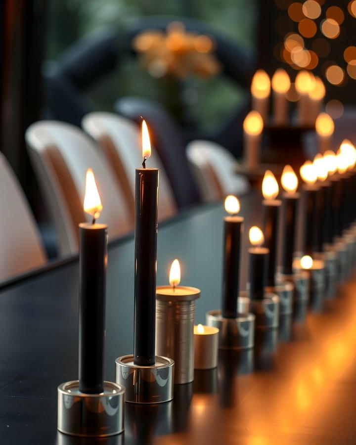 Black Tapered Candles - 30 Black-Themed Wedding Ideas