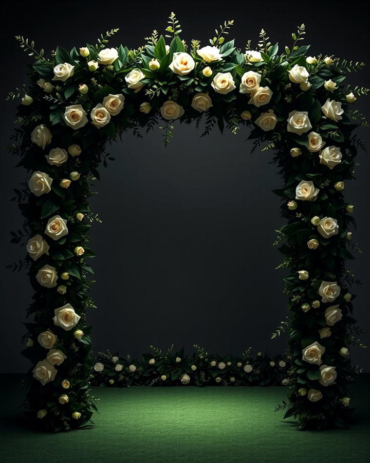 Black Themed Wedding Arch - 30 Black-Themed Wedding Ideas