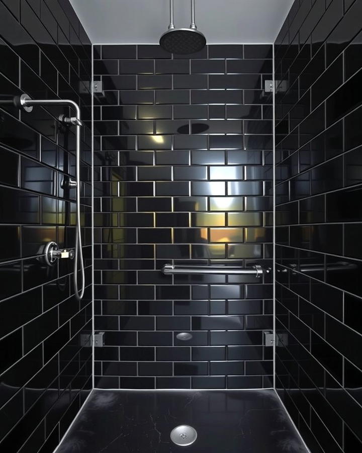 Black Tiles for a Bold Statement - 25 Walk-in Shower Tile Ideas