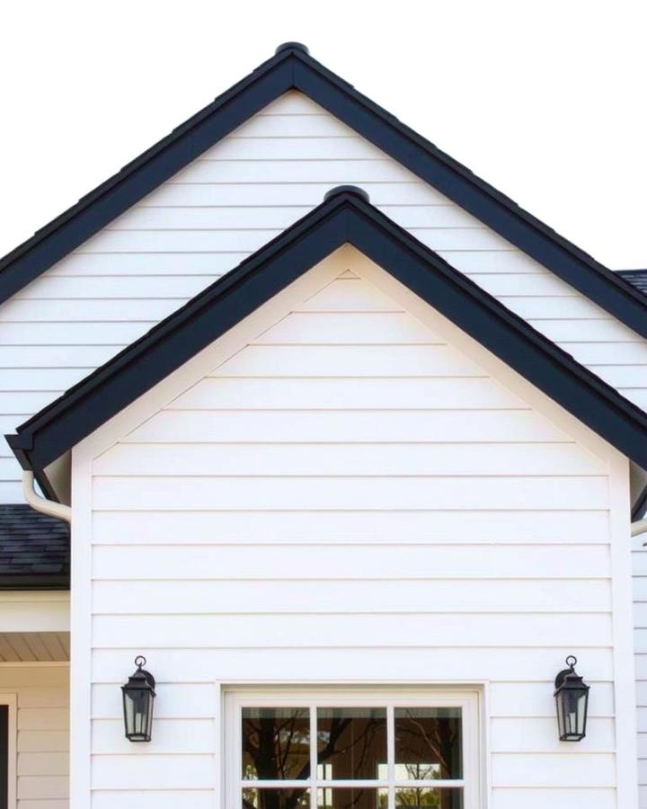 Black Trim on Gable Roofs for Added Definition - 30 single story white house black trim