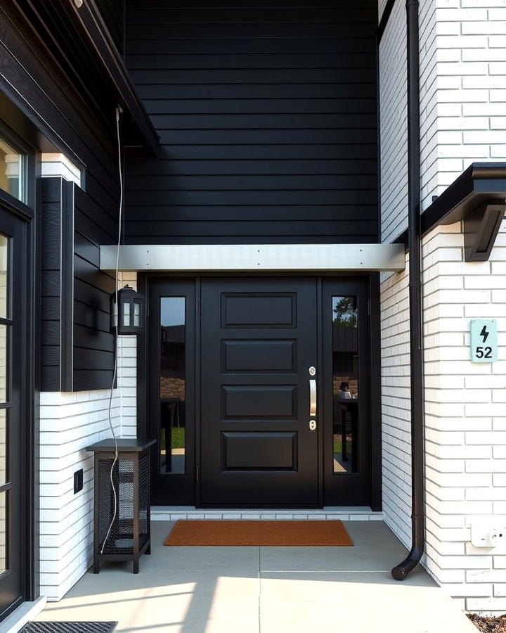 Black Vinyl with White Brick - 25 Vinyl Siding and Brick Combinations