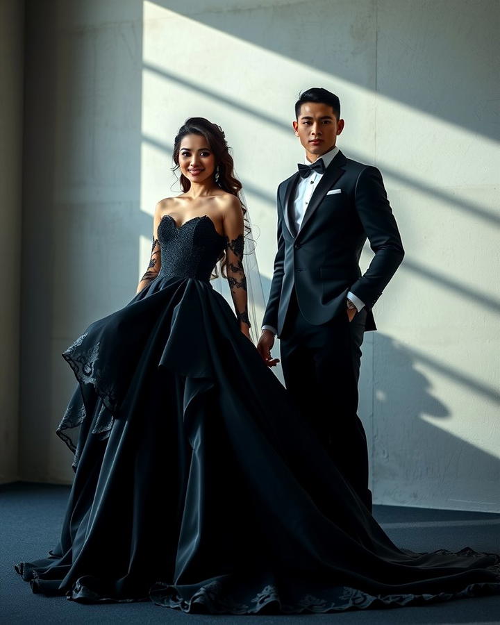 Black Wedding Attire - 30 Black-Themed Wedding Ideas