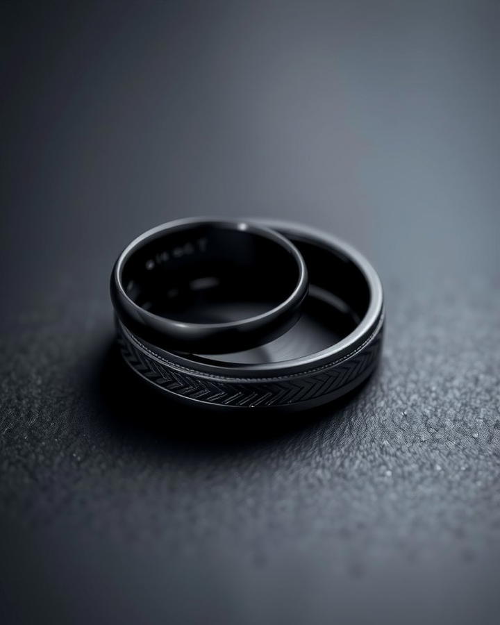 Black Wedding Rings - 30 Black-Themed Wedding Ideas