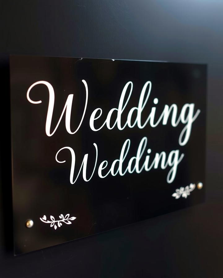 Black Wedding Signage - 30 Black-Themed Wedding Ideas