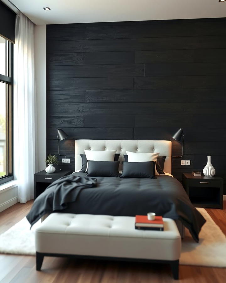 Black Wood Accent Wall - 25 Wood Trim Accent Wall Ideas