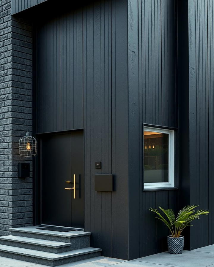 Black and Concrete Combination - 25 Modern Black Houses