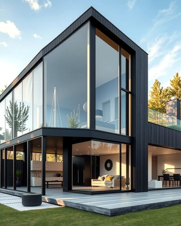 Black and Glass Harmony - 25 Modern Black Houses