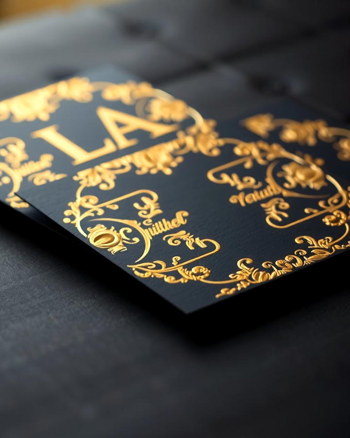 Black and Gold Invitations - 30 Black-Themed Wedding Ideas