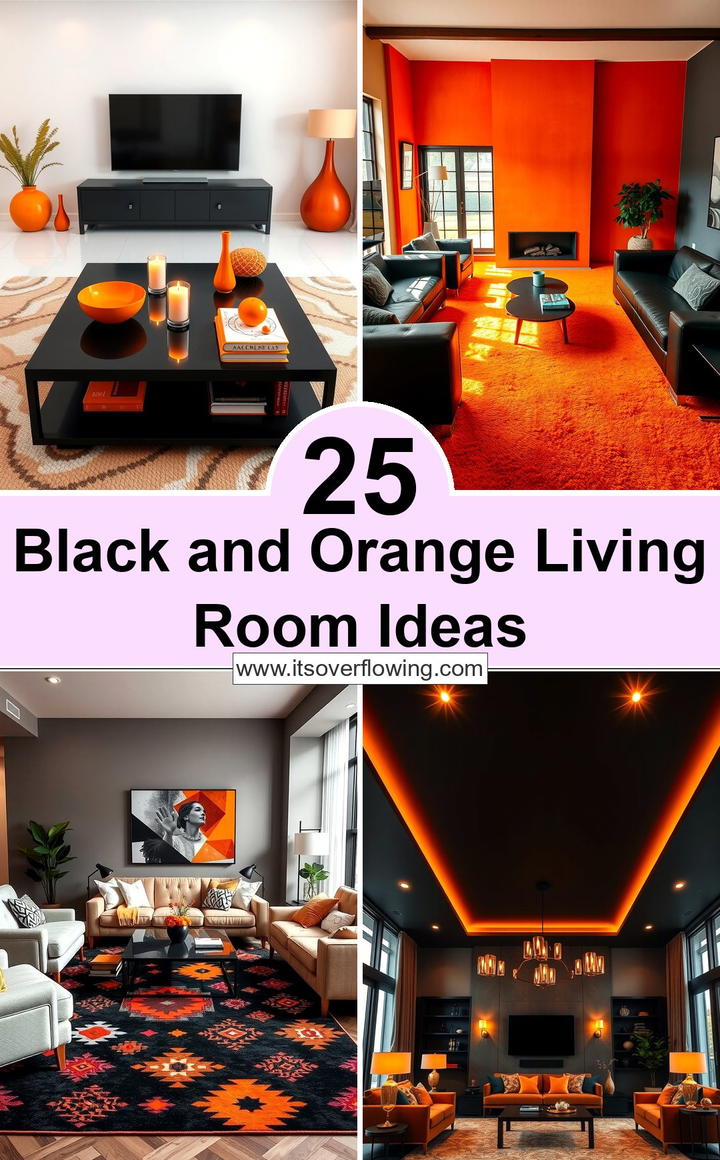 Black and Orange Living Room Ideas for a Bold Statement