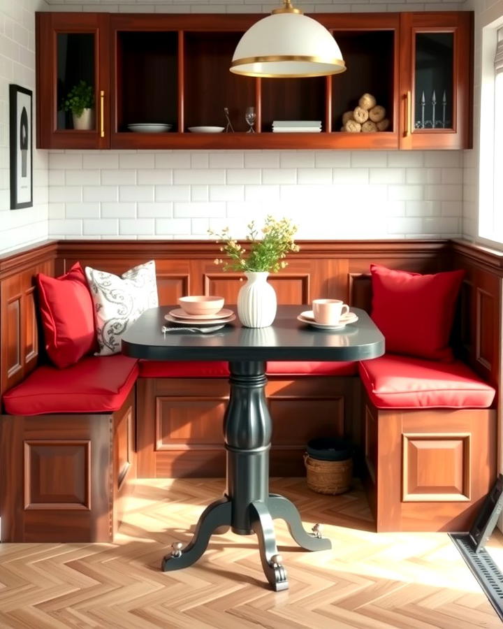 Black and Red Dining Nook - 25 red and black kitchen ideas
