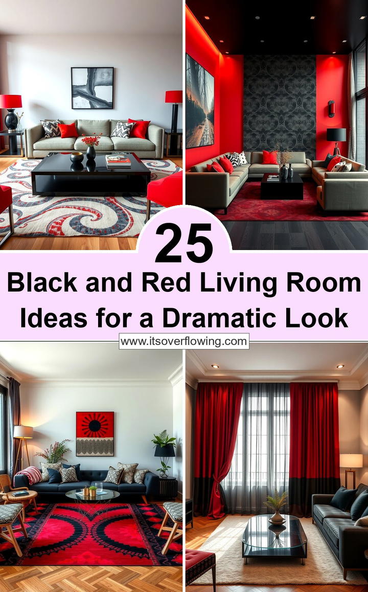 Black and Red Living Room Ideas for a Dramatic Look