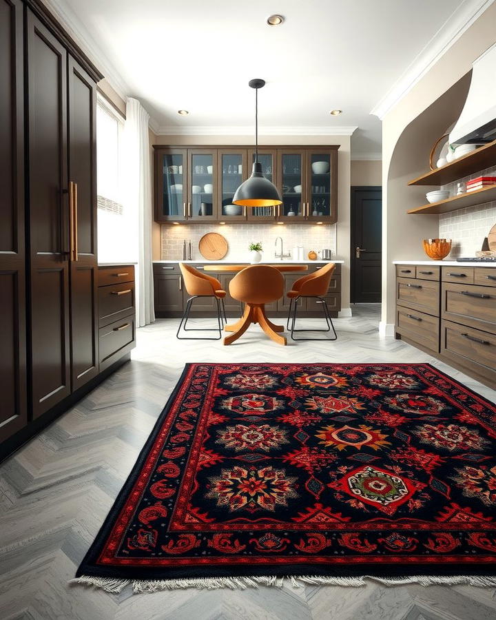 Black and Red Patterned Rugs - 25 red and black kitchen ideas