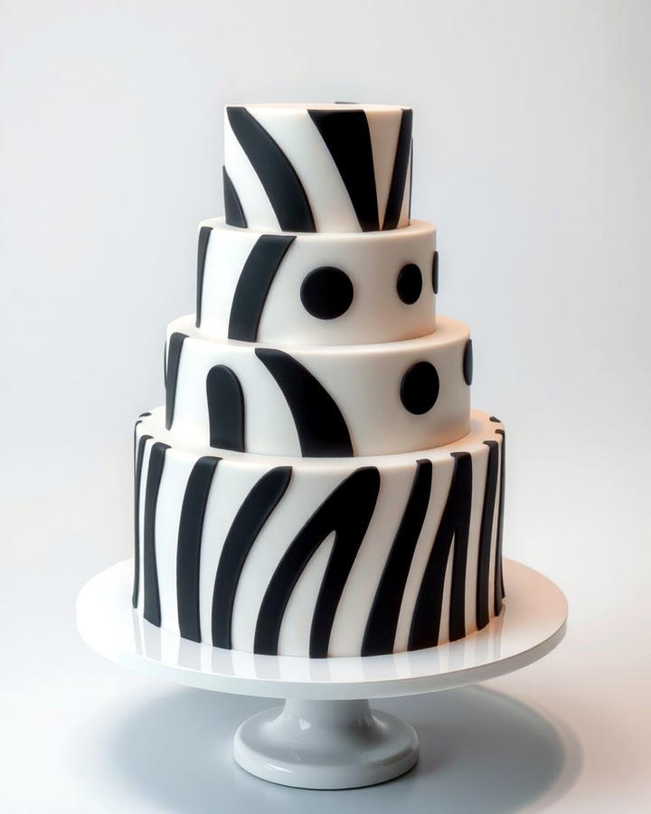 Black and White Cake - 25 Small Wedding Cake Ideas