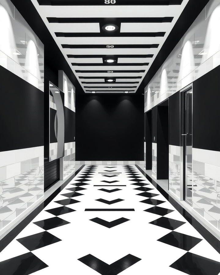 Black and White Contrast - 30 black basement ideas