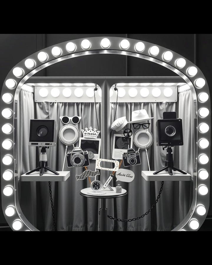 Black and White Photo Booth - 30 Black-Themed Wedding Ideas