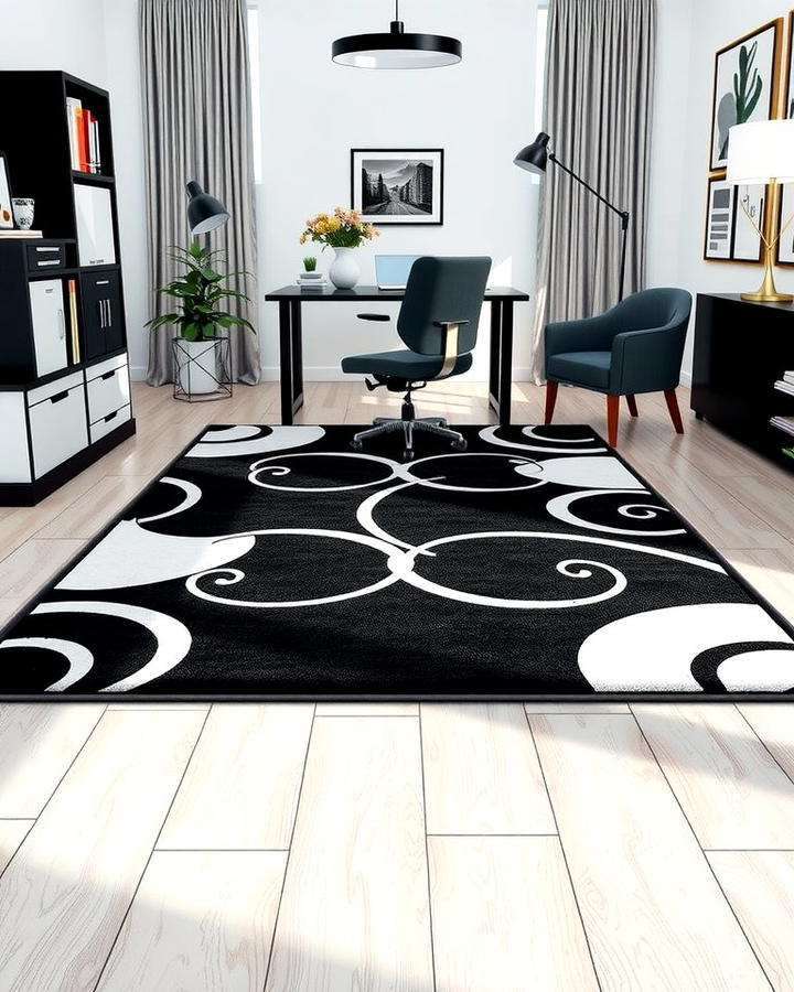 Black and White Rugs for Timeless Sophistication - 25 Office Rug Ideas