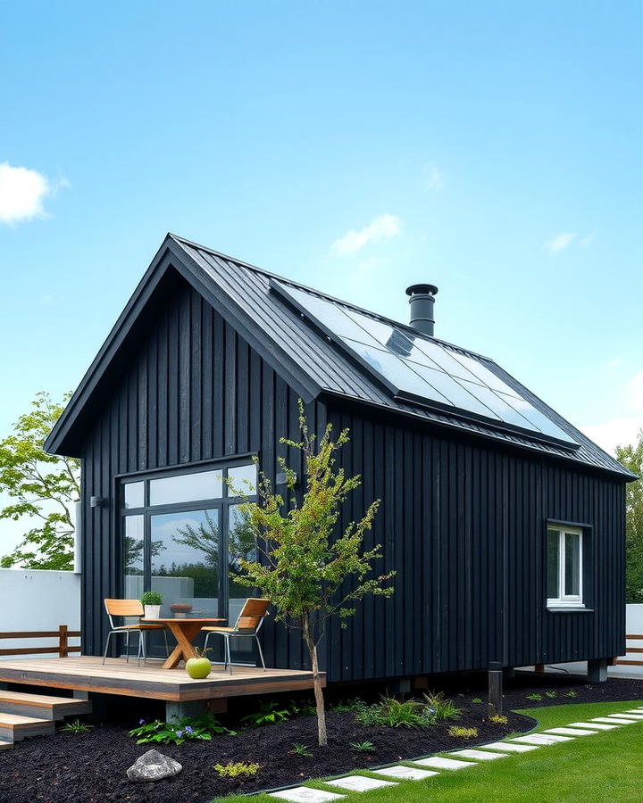 Black with Sustainable Materials - 25 Modern Black Houses