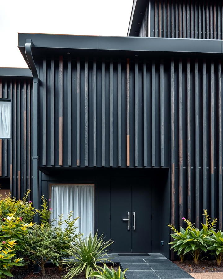 Black with Vertical Slats - 25 Modern Black Houses