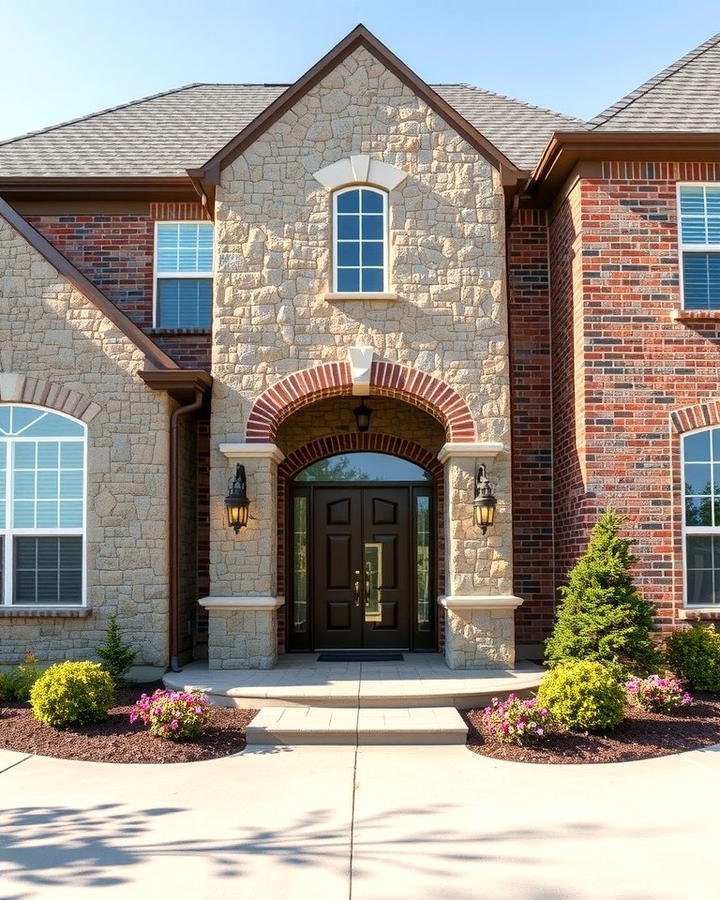 Blended Stone and Brick Combinations - 25 Stone Exterior Home Ideas