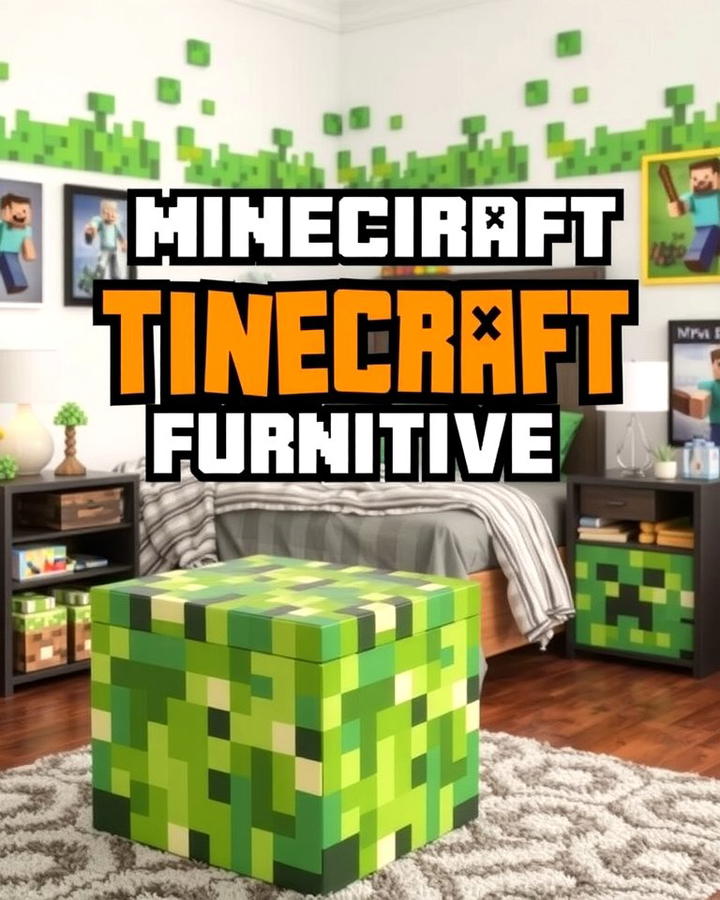 Block Like Furniture - 30 Minecraft Themed Bedroom Ideas