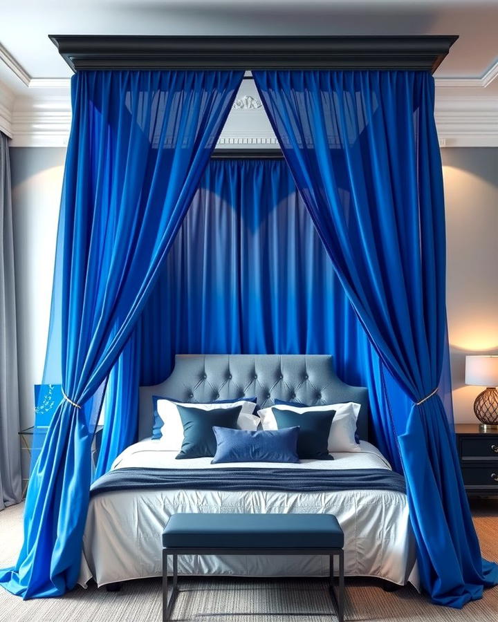 Blue Canopy Bed - 25 Moody Blue Bedroom Ideas