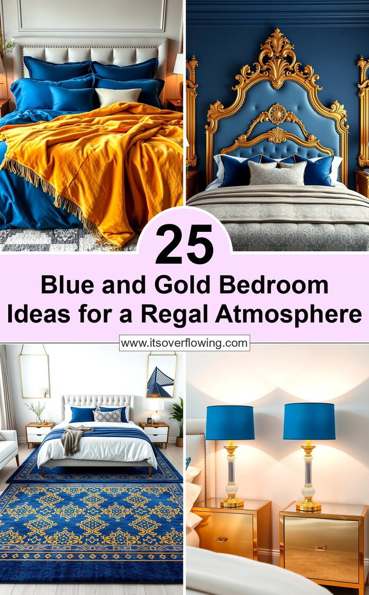 Blue and Gold Bedroom Ideas for a Regal Atmosphere