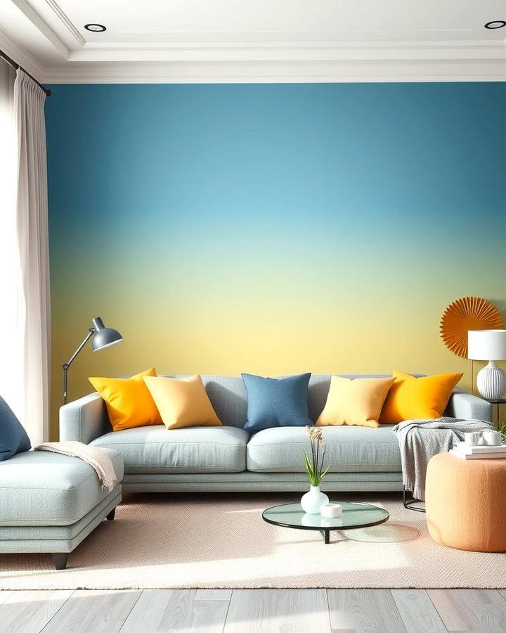 Blue and Yellow Ombre Decor - 25 Yellow and Blue Living Room Ideas