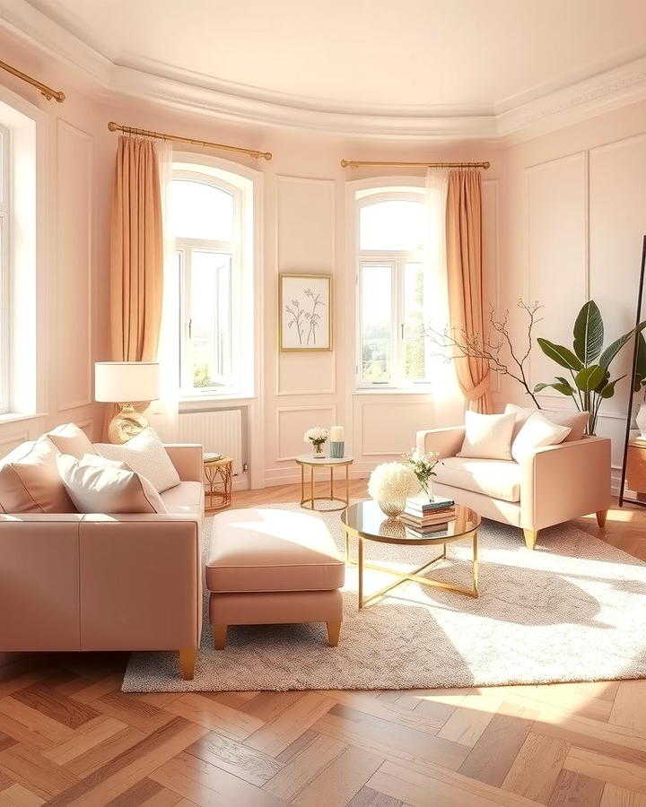 Blush Pink Harmony - 25 Monochromatic Living Room Ideas