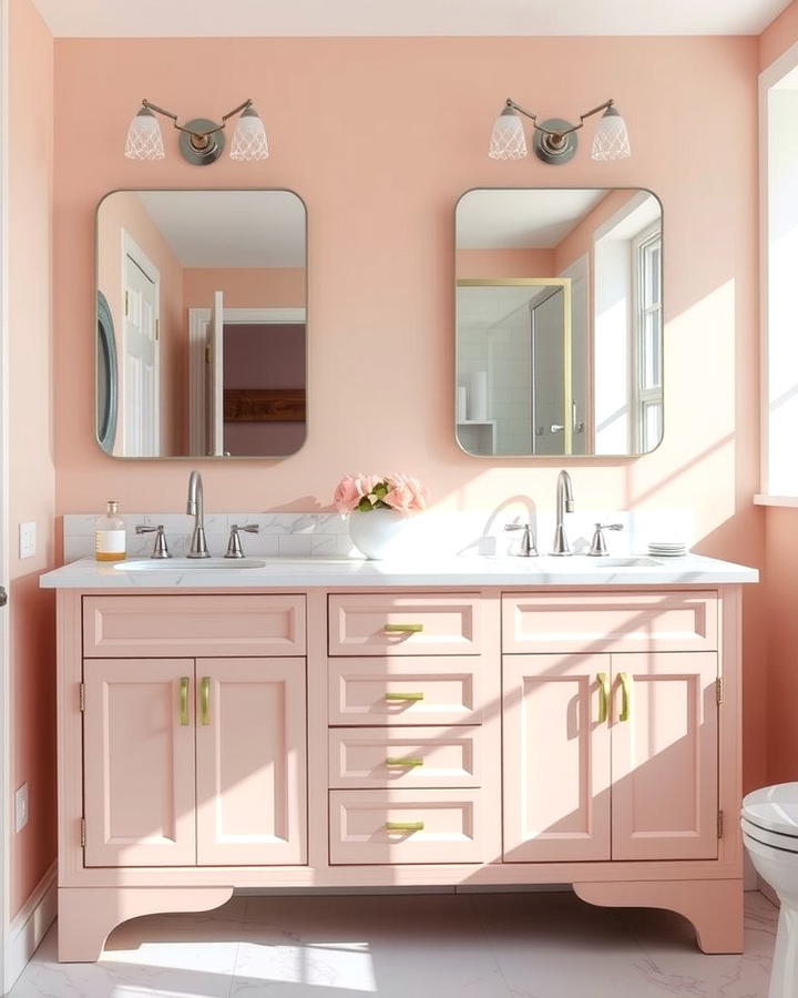 Blush Pink Vanity for a Statement - 25 Pink Bathroom Ideas