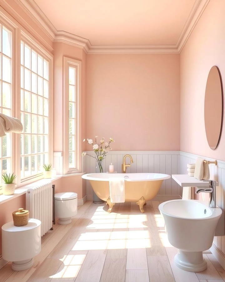 Blush Pink Walls for a Gentle Ambiance - 25 Pink Bathroom Ideas