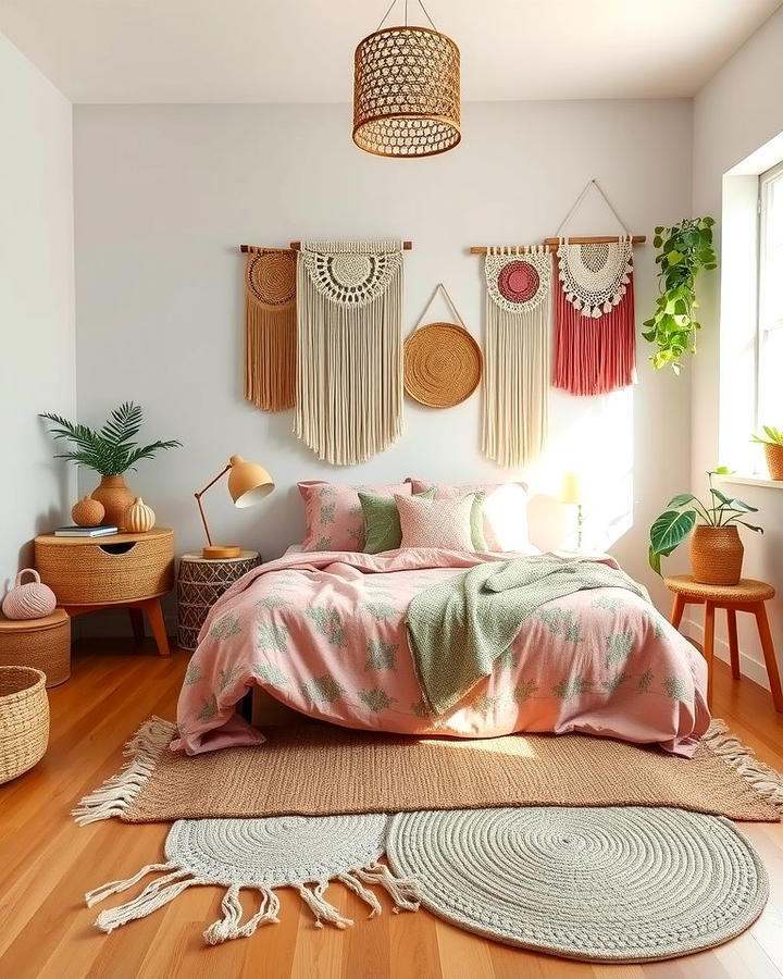 Bohemian Chic with Pink and Green - 25 Pink and Green Bedroom Ideas