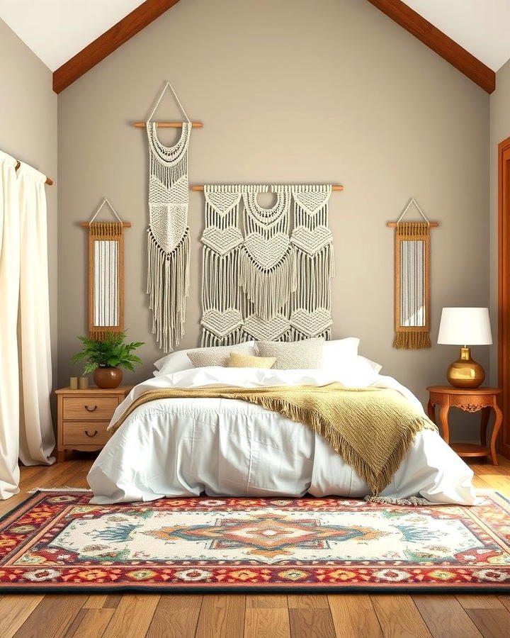 Bohemian Tan with Textured Layers - 25 Tan Bedroom Ideas