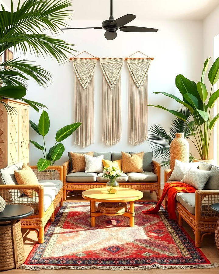 Bohemian Tropical Vibes - 25 Tropical Living Room Ideas