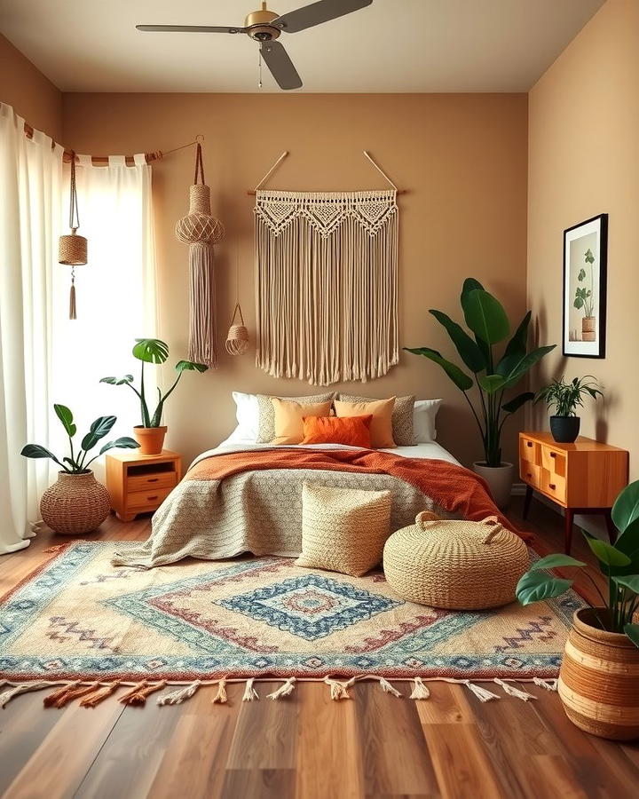 Bohemian Vibes with Textured Decor - 25 Tan Bedroom Ideas