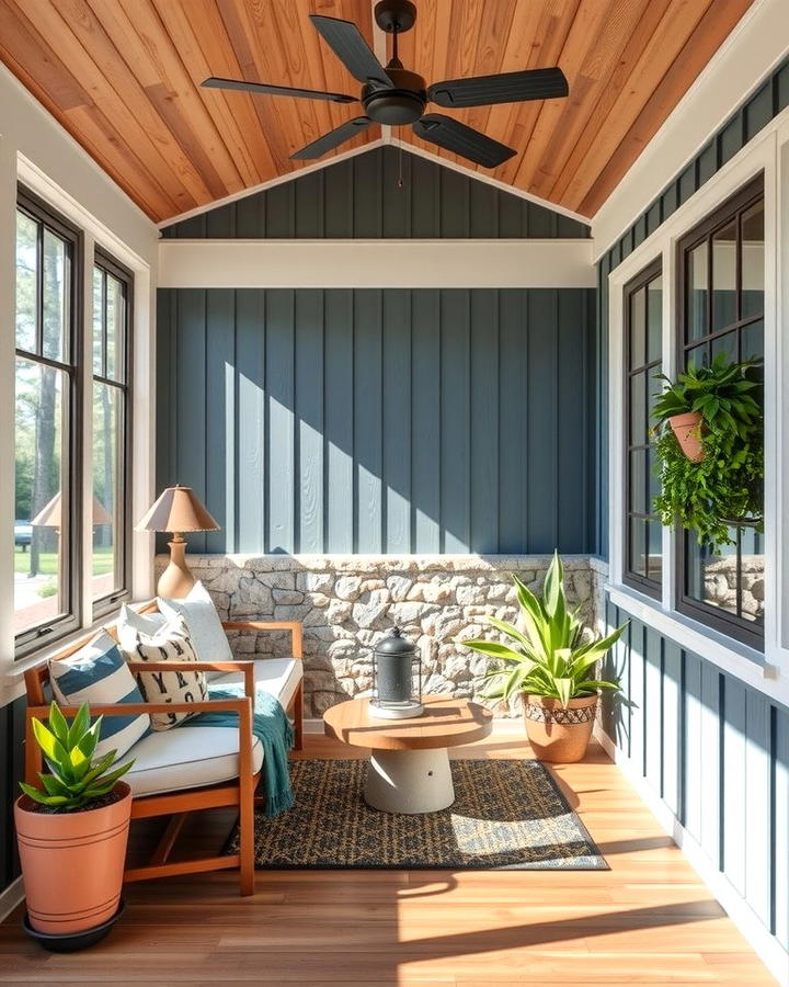 Bold Accent Wall - 25 Three Season Porch Ideas