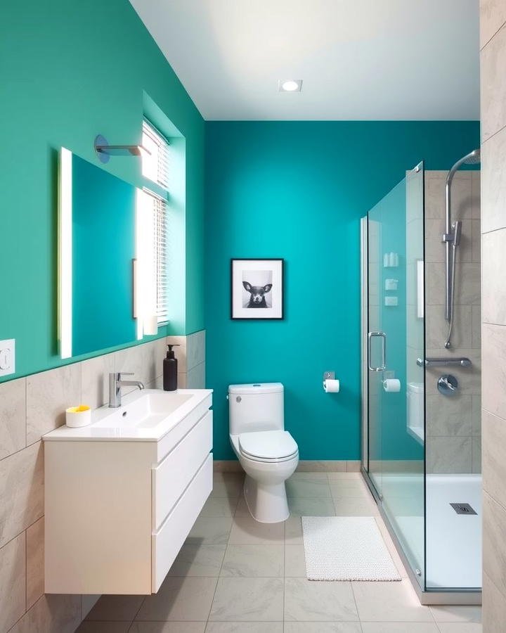 Bold Accent Walls - 30 Colorful Bathroom Ideas