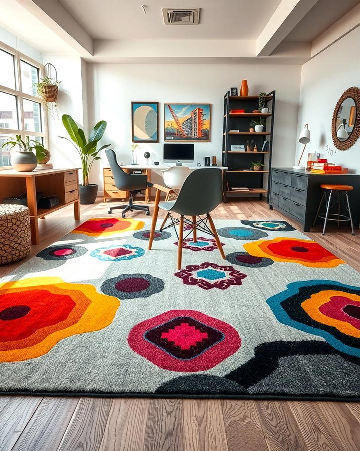 Bold Area Rugs for Statement Office Spaces - 25 Office Rug Ideas