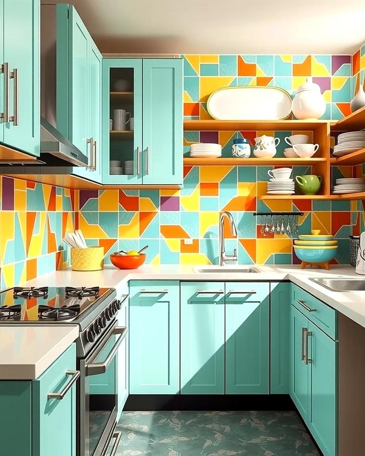 Bold Backsplash Patterns - 25 Retro Kitchen Ideas